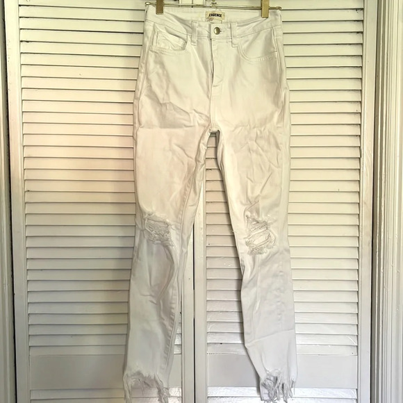 L’Agence White Distressed Skinny Denim Jeans Size 25 - Picture 2 of 9